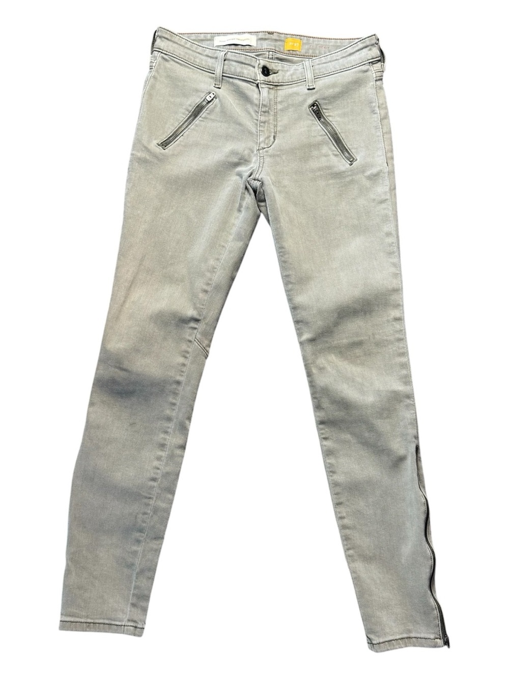 Pilcro Light Green Skinny Jeans w/ Zip Accents Size 27 - Relaxed, Anthropology